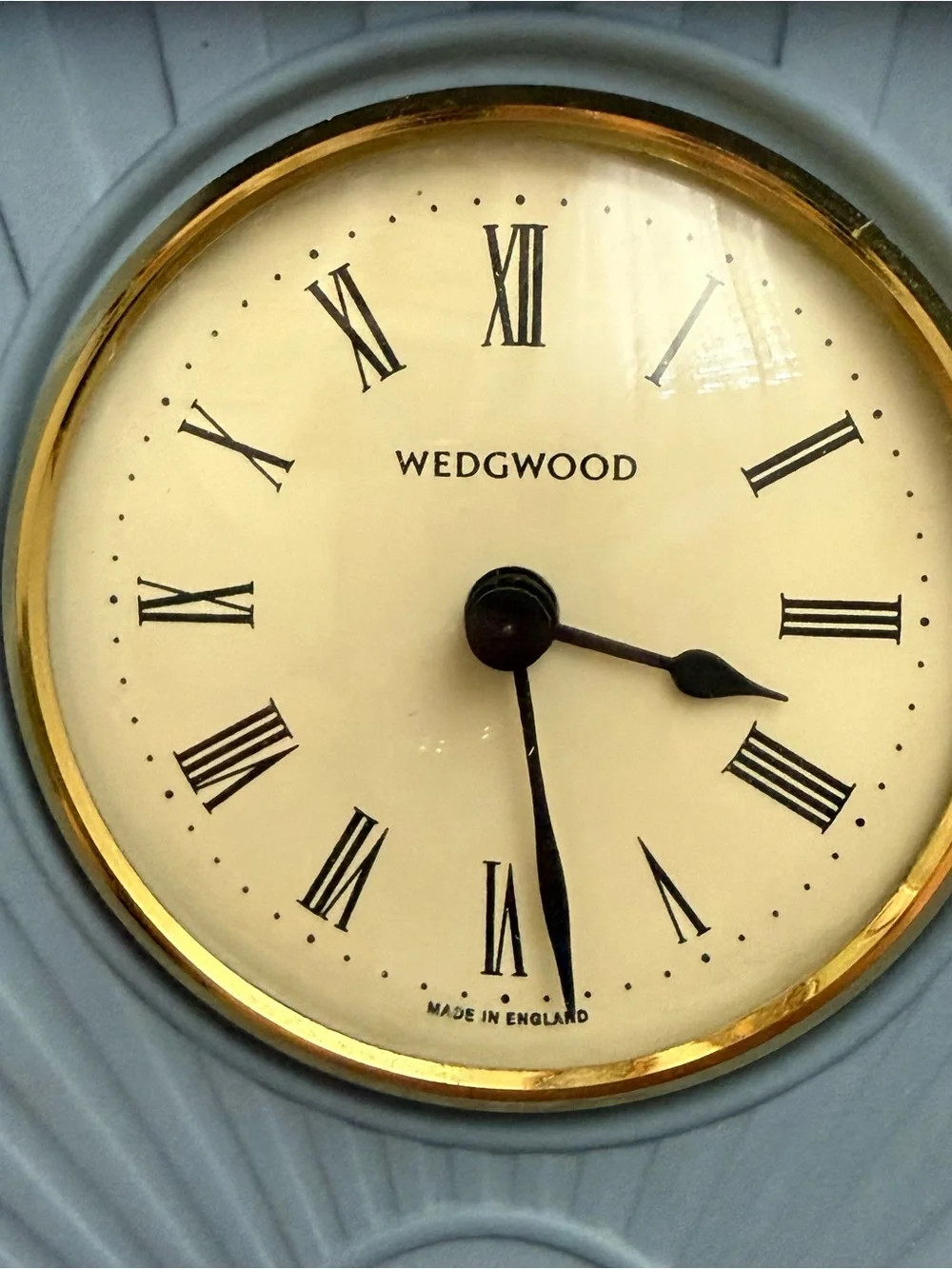 Vintage Y2K 2000 WEDGWOOD Blue Jasperware Millennium Mantel Clock Made England
